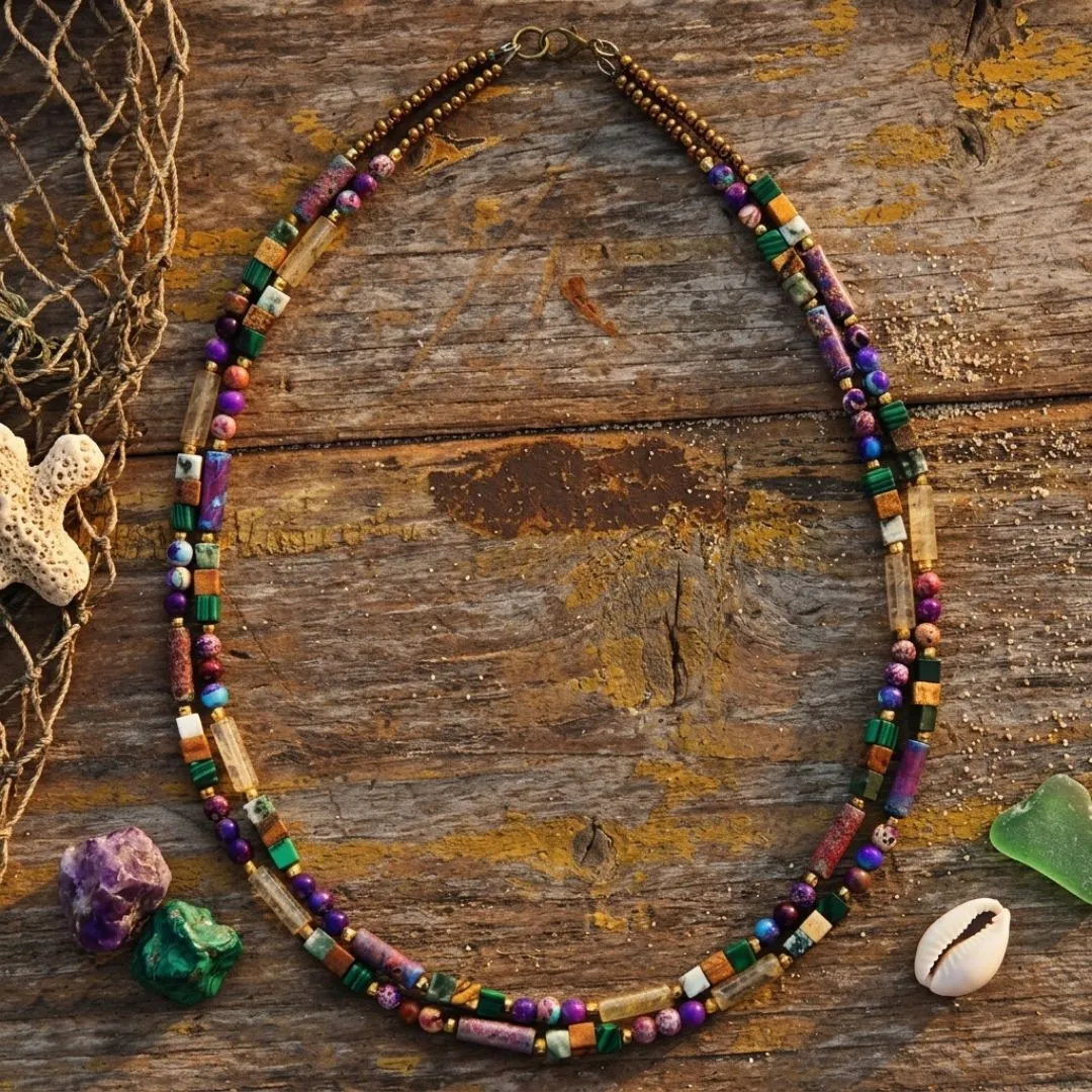 Gargantilla del reino nazarí de Granada con piedras naturales Gargantilla del reino nazarí de Granada con piedras naturales