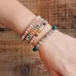Pulsera del alivio de la ansiedad con piedras semipreciosas de labradorita o apatita