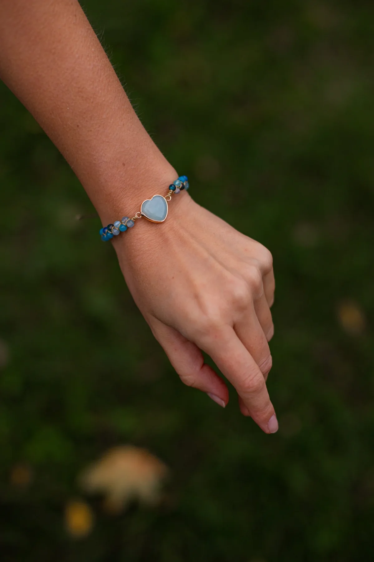 Pulsera de macramé de apoyo al chakra del corazón con amazonita, ónix o jaspe