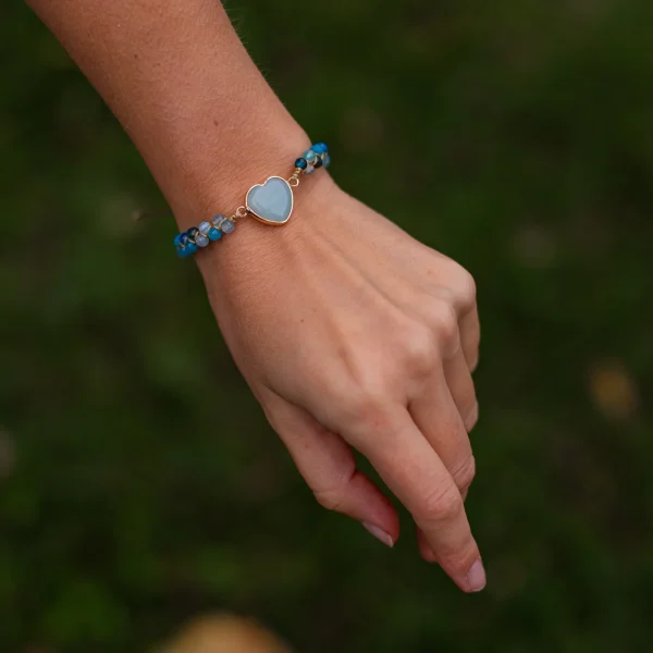 Pulsera de macramé de apoyo al chakra del corazón con amazonita, ónix o jaspe