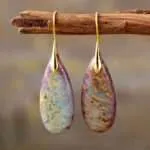 Pendientes boho chic del equilibrio en las emociones con piedras de jaspe