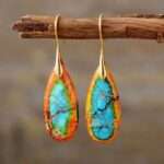 Pendientes boho chic del equilibrio en las emociones con piedras de jaspe