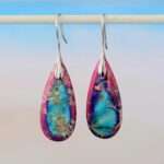Pendientes boho chic del equilibrio en las emociones con piedras de jaspe