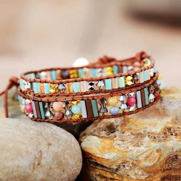 Pulsera arabesca del Carmen de los Mártires con piedras de jaspe