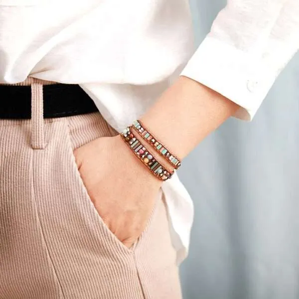 Pulsera arabesca del Carmen de los Mártires con piedras de jaspe