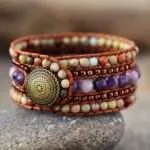 Pulsera arabesca de los jardines de la Alhambra con piedras de jaspe