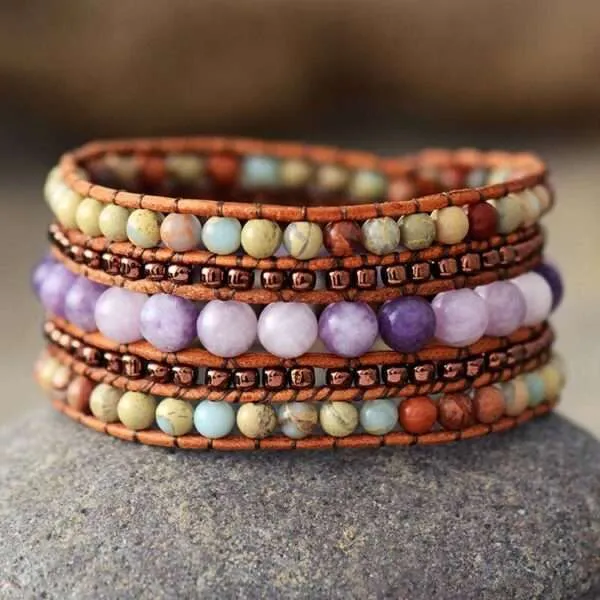 Pulsera arabesca de los jardines de la Alhambra con piedras de jaspe