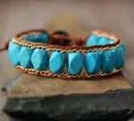 Pulsera de la comunicación con el mundo físico y espiritual con turquesas