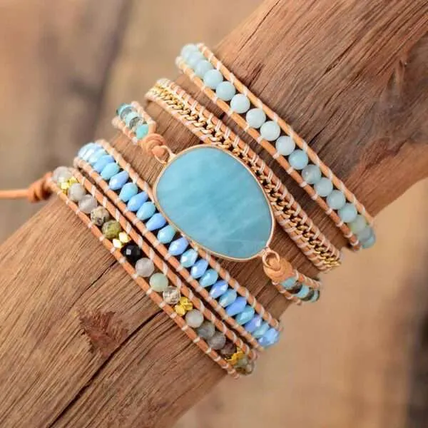 Pulsera energética de la calma en episodios de estrés con amazonita
