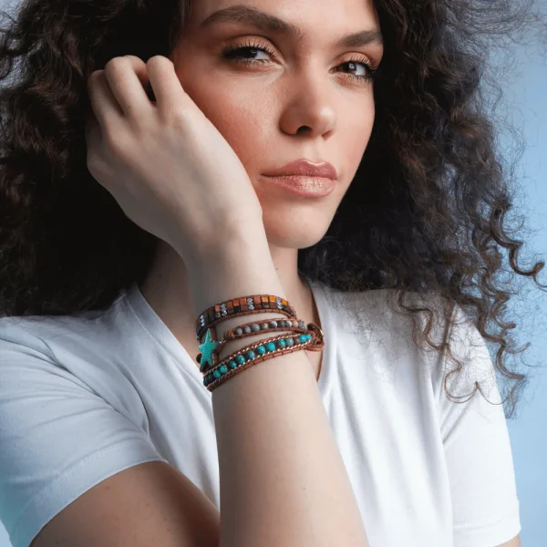 Pulsera de tu estrella interior con piedras de jaspe imperial y ágata