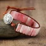 Pulsera de la vida bohemia de Montmartre con ópalo rosa y jaspe