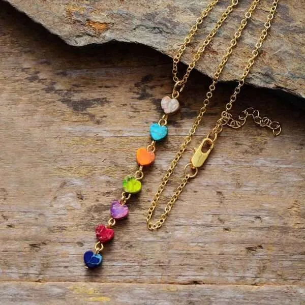 Collar boho de los siete planos para ser feliz con piedras de jaspe