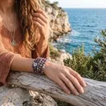 Collar Japa Mala 108 cuentas con jaspe imperial, amatista y medallón OM