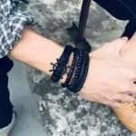 Conjunto de 4 pulseras bohemias para hombre de cuero