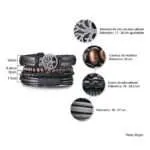 Conjunto de 4 pulseras bohemias para hombre de cuero