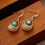 Pendientes art déco de la estabilidad del plexo solar con piedras de jaspe