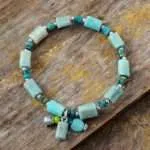Pulsera bohemia de la curación de las heridas con rodonita o amazonita