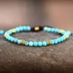 Pulsera boho chic de la protección al fracaso con piedras de turquesa