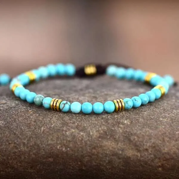 Pulsera boho chic de la protección al fracaso con piedras de turquesa