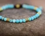 Pulsera boho chic de la protección al fracaso con piedras de turquesa