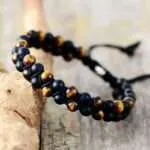 Pulsera boho para hombre con piedras de ojo de tigre, ágata y jaspe