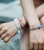 Pulsera medallón del árbol de la vida con howlita, cuarzo rosa o amazonita