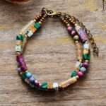 Pulsera romántica vintage con mezcla de piedras naturales
