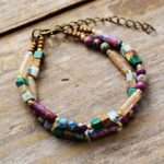 Pulsera romántica vintage con mezcla de piedras naturales