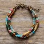 Pulsera romántica vintage con mezcla de piedras naturales