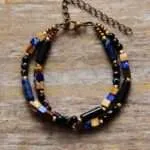 Pulsera romántica vintage con mezcla de piedras naturales