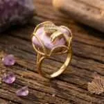 Anillo del verdadero propósito del yo interno con perlas de agua dulce
