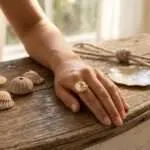 Anillo del verdadero propósito del yo interno con perlas de agua dulce