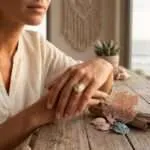 Anillo del verdadero propósito del yo interno con perlas de agua dulce
