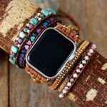 Correa Apple Watch hippie con ónix, ágata y jaspe (5 vueltas)