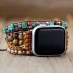 Correa Apple Watch hippie con ónix, ágata y jaspe (5 vueltas)