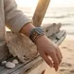 Correa Apple Watch hippie con ónix, ágata y jaspe (5 vueltas)