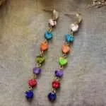 Pendientes boho de los siete planos para ser feliz con piedras de jaspe