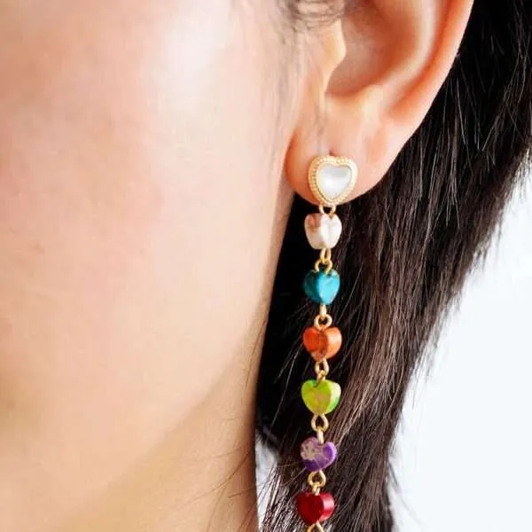 Pendientes boho de los siete planos para ser feliz con piedras de jaspe