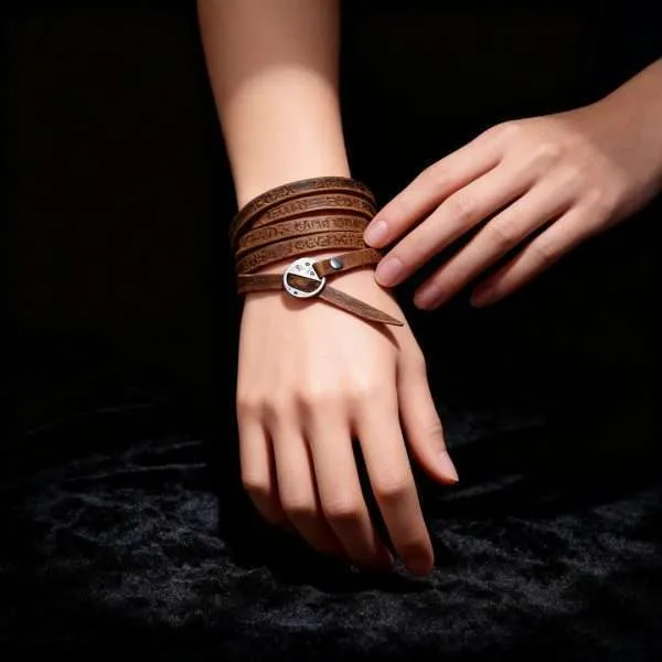 Pulsera bohemia de moda para hombre de cuero genuino