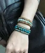 Pulsera japonesa del Ikigai con piedras naturales de jaspe
