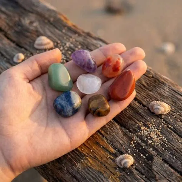 Cajita con orgonita y 7 piedras para positivizar el espacio y las energías