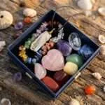 Cajita regalo con piedras naturales del equilibrio de los 7 chakras
