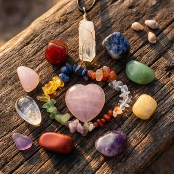 Cajita regalo con piedras naturales del equilibrio de los 7 chakras