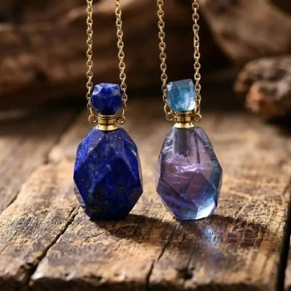 Difusor de lapislázuli o fluorita violeta para aceites esenciales o perfume