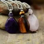 Difusor ojo de tigre, amatista o cuarzo rosa para aceites esenciales o perfume