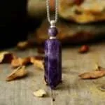 Difusor de piedra amatista natural para aceites esenciales o perfume