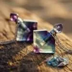 Difusor con piedra natural de fluorita para aceites esenciales o perfume