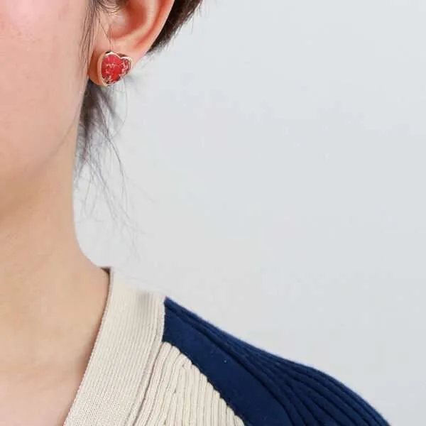 Pendientes boho del primer chakra “raíz” con jaspe rojo y forma de corazón
