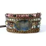 Pulsera de la certera contemplación con labradorita, ónix y rodonita