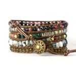 Pulsera de la certera contemplación con labradorita, ónix y rodonita